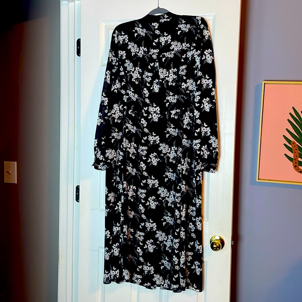 Michael by Michael Kira black/white long sleeve dress size xl